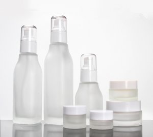 High grade frosted square toner spray glass bottle,cream bottle