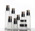 Spray press water bottle,Transparent frosted black pump head