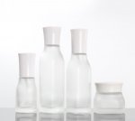 Square bottle with emulsion pump head,Frosted glass bottle