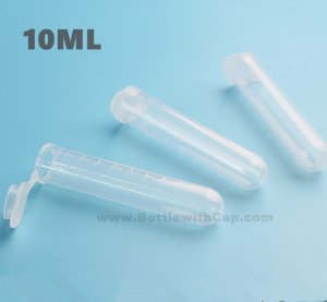 200pcs/lot 10ml Plastic with cover test tube with graduated roun