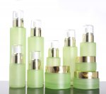 Skin toner spray glass bottle,green small press bottle