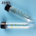 25ml Glass spiral mouth sharp bottom test tube, high temperatur