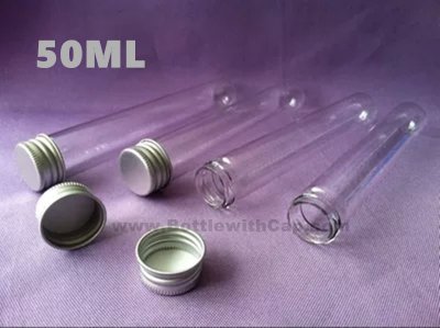 50ml Aluminum cover screw without graduated round bottom glass t