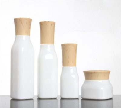 Porcelain white quadrangular bottle,Cosmetic Water Skin Care