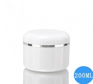 200ML white silver edge double layer cream bottle