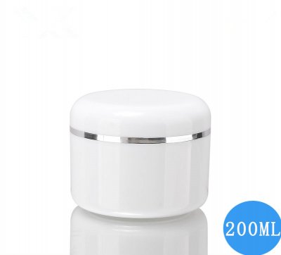 200ML white silver edge double layer cream bottle