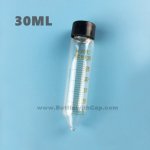 30ml Glass spiral mouth sharp bottom test tube, high temperatur