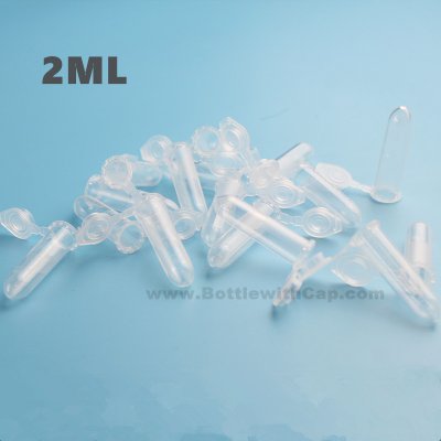 500pcs/lot 2ml Plastic with cover test tube with graduated round