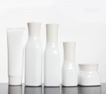 Porcelain white quadrangular bottle,Emulsion press type bottle