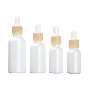 Pearlescent White 15-50ml Glass Cosmetics Essential Oil Bottle