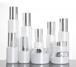 Pearl white spray bottle for floral water,Cosmetic glass bottle